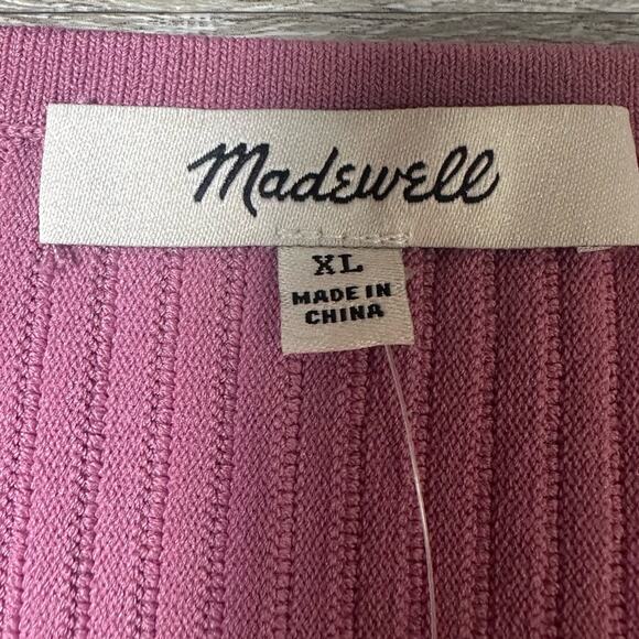 Madewell Ottoman Rib Crop Top Shaded Pink NEW - Picture 3 of 6